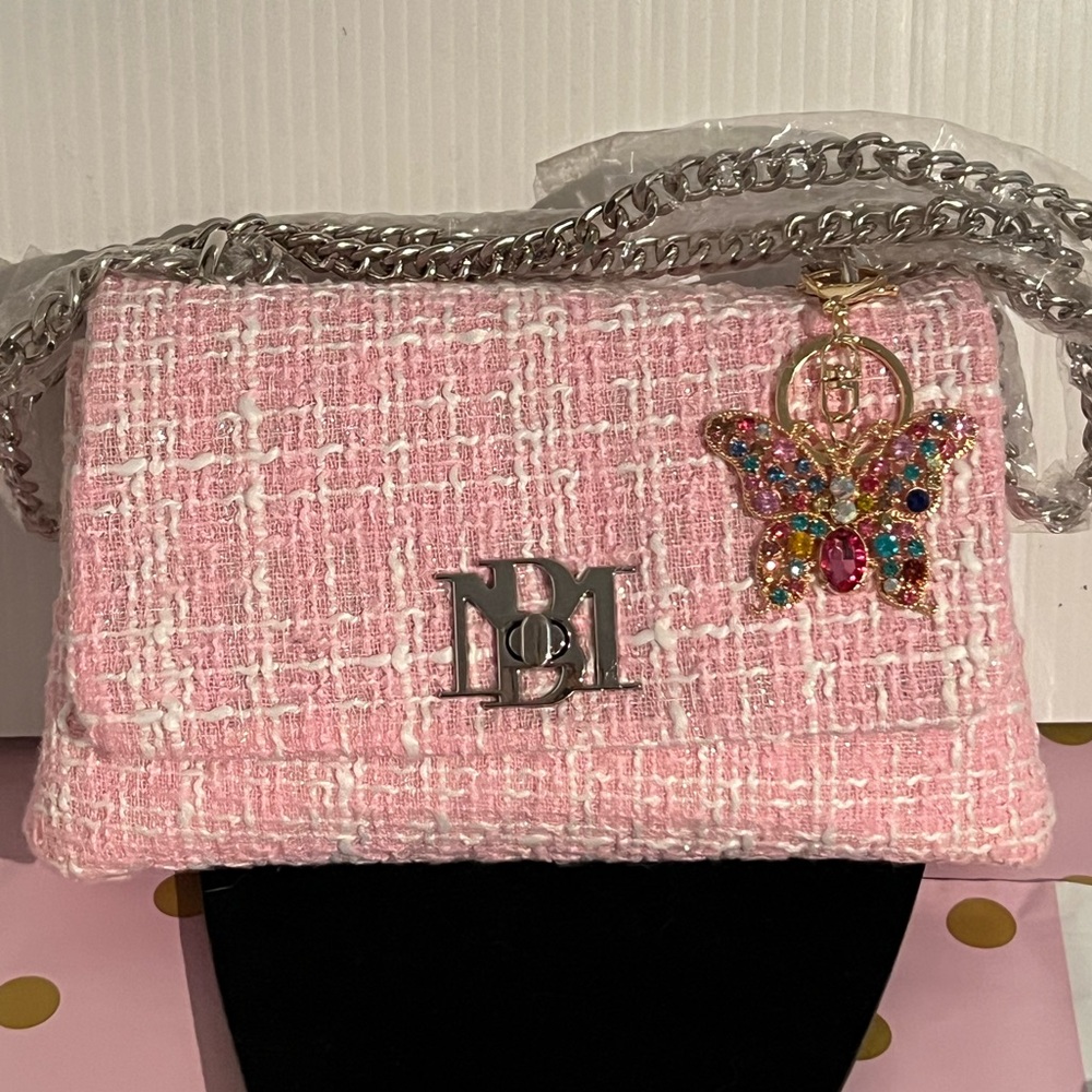 Butterfly Bag Charm/Keychain with Multicolor Gemstones NEW - Picture 3 of 3
